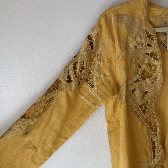 Chasing Unicorns💫 Summer In the City Linen Cutwork Jacket sz M - Picture 7 of 12